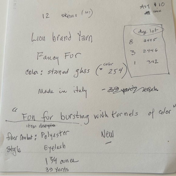 12 skeins yarn Lion Brand discontinued Fancy Fur eyelash stained glass color - Picture 6 of 6